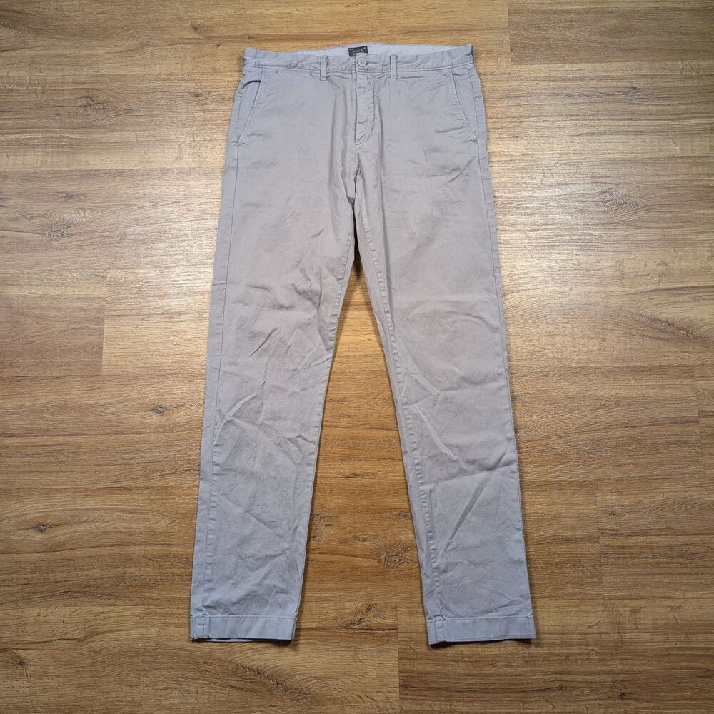 J. Crew 484 Stretch Slim Fit Chino Pant Mens 32x32 Gray Flat Front Lightweight